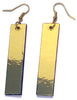 Item016: Computer Chip Earrings - Logic Chip, Dangles, Long Rectangle, Red, Gold