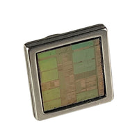 Item059: Silicon Wafer Computer Chip Tie Tack -  Yellow & Fire - Tie Clip, Tie Pin