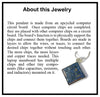 Item029: Computer Circuit Board Pendant - Laptop, Square, Blue and Silver