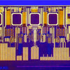 Item043: Silicon Wafer Computer Chip Pendant -  Purple & Fire