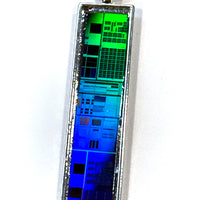 Item069: Silicon Wafer IBM ASIC Pendant -  Silver, Green & Rainbow Colors