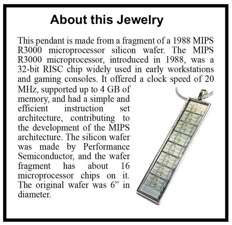 R3000 Microprocessor Item068: Silicon Wafer MIPS R3000 Microprocessor Pendant - Silver & Ra ...