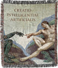 ChipScapes Blanket - The Creation of Artificial Intelligence (Woven, Blue, Green, Red, Gold)