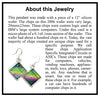 Item064: Silicon Wafer Computer Chip Earrings -  Silver, Green & Rainbow Colors (small)