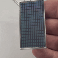 Item040: Silicon Wafer Memory Chip Pendant -  Silver, Purple, Rainbow Colors, Ramtron, FRAM