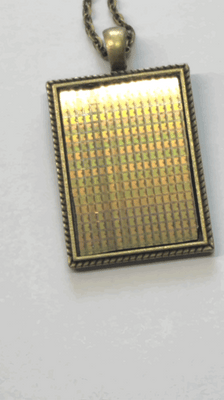 Item035: Silicon Wafer Computer Chip Pendant -  Bronze, Rainbow Colors, ASIC
