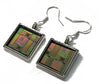 Item027: Silicon Wafer Communication Chip Earrings -  Silver & Rainbow Colors, AMI