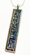 Item046: Laptop Circuit Board Pendant -  Silver, Blue, Black, Copper, Cartouche