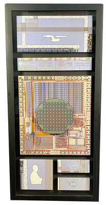 Silicon Wafer - Computer Chip Art - Star Trek, USS Enterprise, Hitchcock, Microprocessor, Rockwell, 4 Inch