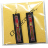 Item016: Computer Chip Earrings - Logic Chip, Dangles, Long Rectangle, Red, Gold