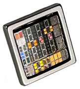 Item054: Silicon Wafer Cryptographic Test Circuit Tie Tack -  Steel & Rainbow Colors