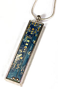 Item033: Pool Circuit Board Pendant -  Silver, Blue, Gold, Summer