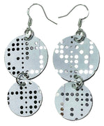 Item045: Paper Tape Punch Earrings - Blue, Silver, and ASCII