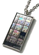 Item017: Silicon Wafer Microprocessor Pendant -  Silver & Rainbow Colors, Texas Instruments