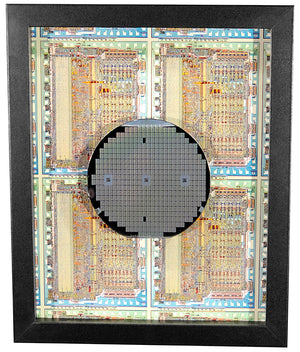 Silicon Wafer with 6502 Microprocessor Chips - 4 inch, Rockwell, MOS