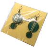 Item022: Memory Board Earrings - SDRAM, RAM, Dangles, Round, Green, Gold
