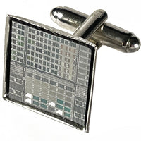 Item055: Silicon Wafer Cryptographic Test Circuit Cuff Links -  Steel & Rainbow Colors