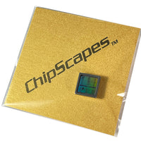 Item053: Silicon Wafer Computer Chip Tie Tack -  Purple & Fire - Tie Clip, Tie Pin
