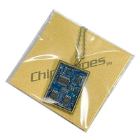 Item039: Computer Circuit Board Pendant - Laptop, Rectangle, Blue and Bronze