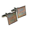 Item058: Silicon Wafer Computer Chip Cuff Links -  Yellow & Fire
