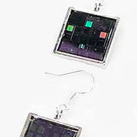 Item020: Silicon Wafer Earrings -  Silver, Purple, Rainbow Colors