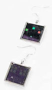 Item020: Silicon Wafer Earrings -  Silver, Purple, Rainbow Colors