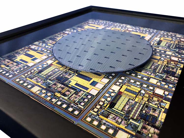 Silicon Wafer with Computer Chips - 5 inch, SCSI Terminators | ChipScapes