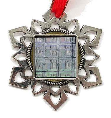 ChipScapes Set #10: Mixed Types - Silicon Wafer, Computer Circuit Board, Chip Traces (3 Ornaments)