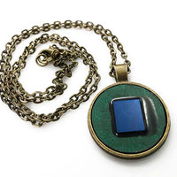 Item002: Intel Pentium Microprocessor Necklace - Green/Blue/Bronze
