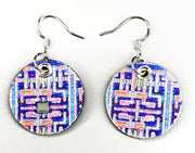 Item007: Computer Memory Chip Earrings - Blue/Purple/Pink/Silver